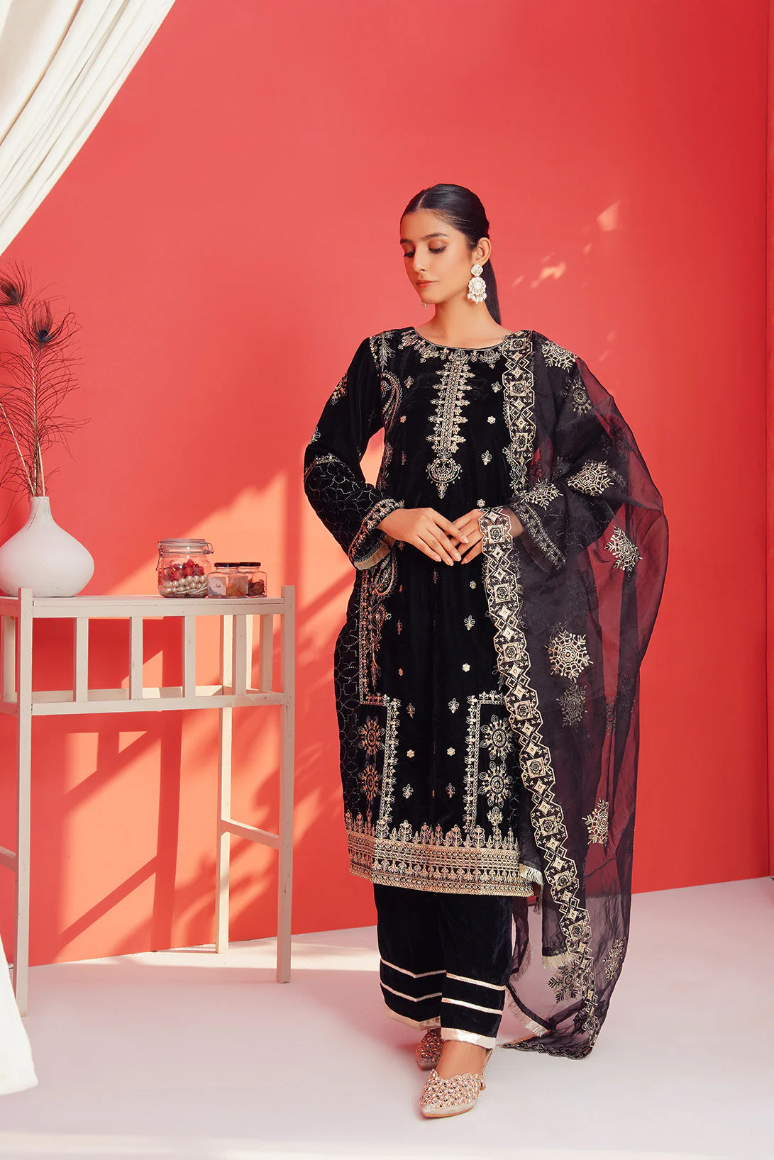 3-PC Fancy Embroided Velvot (Copy) - Image 7