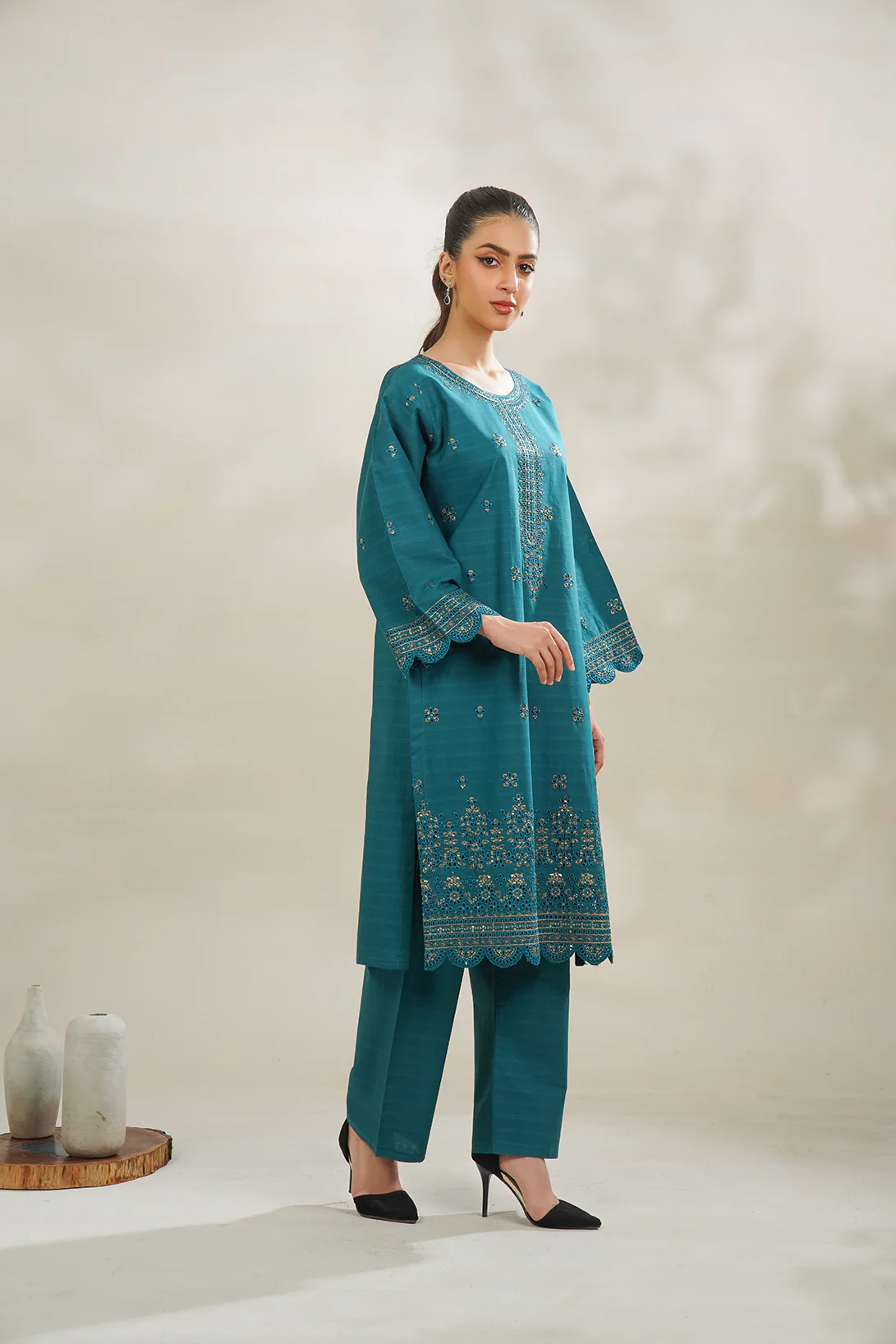 2-PC Embroidered Cambric - Image 3